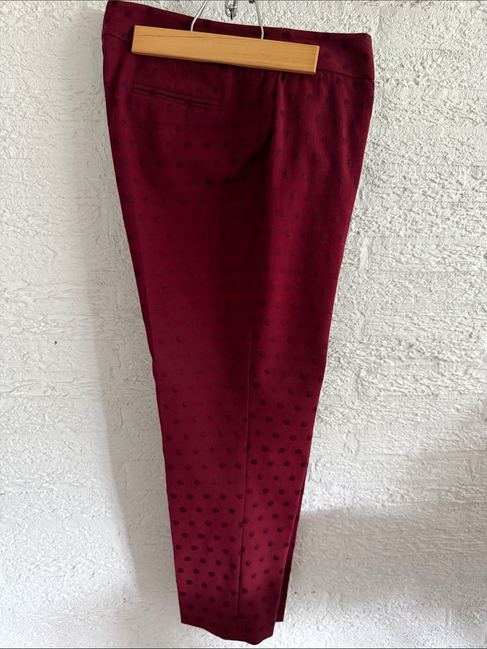 Talbots women petite Burgundy Polka Dot ankle length Pants
